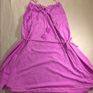 Lavender Cotton Dress w Tassled Waist Tie XXL
